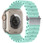 Refurbished Magnetic Buckle Ocean Silicone Watch Band, For Apple Watch 46mm / 49mm / 45mm / 44mm, For Apple Watch 42mm / 41mm / 40mm / 38mm