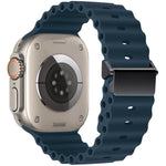 Refurbished Magnetic Buckle Ocean Silicone Watch Band, For Apple Watch 46mm / 49mm / 45mm / 44mm, For Apple Watch 42mm / 41mm / 40mm / 38mm