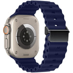 Refurbished Magnetic Buckle Ocean Silicone Watch Band, For Apple Watch 46mm / 49mm / 45mm / 44mm, For Apple Watch 42mm / 41mm / 40mm / 38mm