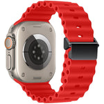 Refurbished Magnetic Buckle Ocean Silicone Watch Band, For Apple Watch 46mm / 49mm / 45mm / 44mm, For Apple Watch 42mm / 41mm / 40mm / 38mm