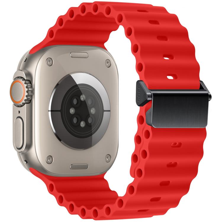 Refurbished Magnetic Buckle Ocean Silicone Watch Band, For Apple Watch 46mm / 49mm / 45mm / 44mm, For Apple Watch 42mm / 41mm / 40mm / 38mm