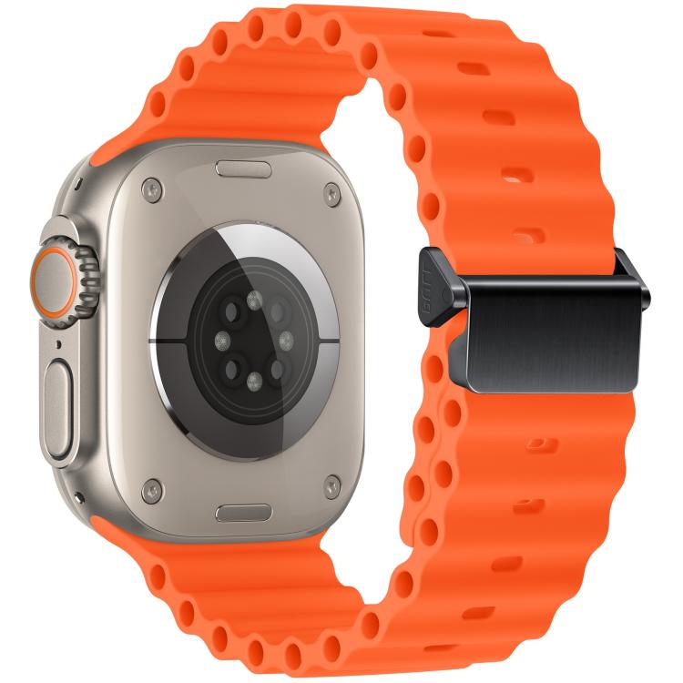 Refurbished Magnetic Buckle Ocean Silicone Watch Band, For Apple Watch 46mm / 49mm / 45mm / 44mm, For Apple Watch 42mm / 41mm / 40mm / 38mm