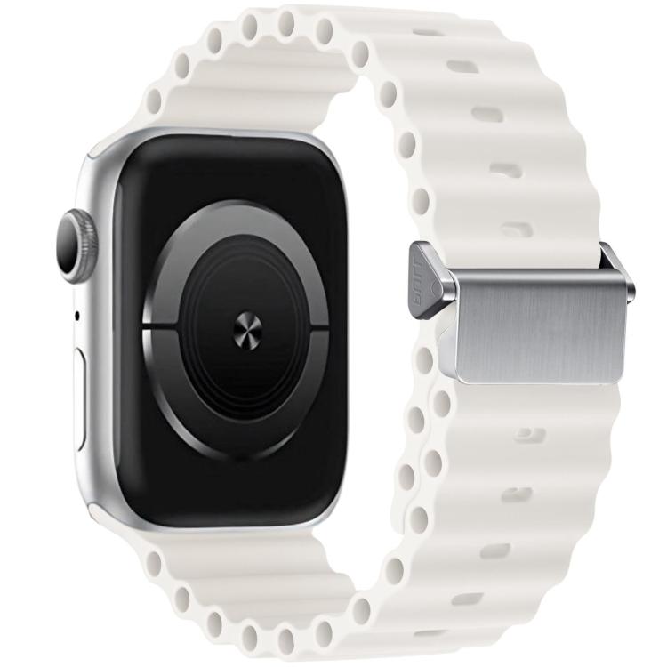 Refurbished Magnetic Buckle Ocean Silicone Watch Band, For Apple Watch 46mm / 49mm / 45mm / 44mm, For Apple Watch 42mm / 41mm / 40mm / 38mm