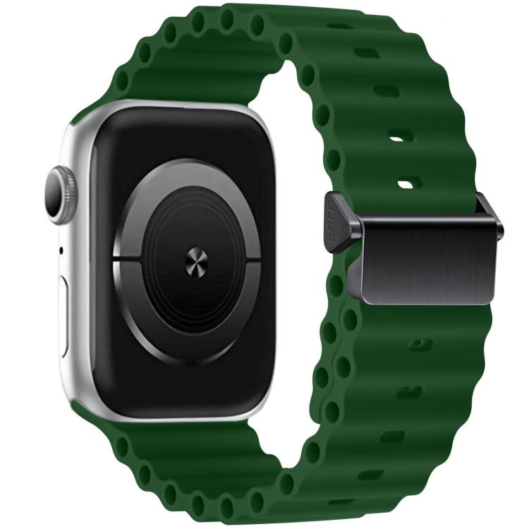 Refurbished Magnetic Buckle Ocean Silicone Watch Band, For Apple Watch 46mm / 49mm / 45mm / 44mm, For Apple Watch 42mm / 41mm / 40mm / 38mm