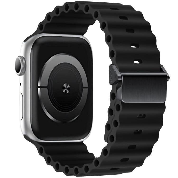 Refurbished Magnetic Buckle Ocean Silicone Watch Band, For Apple Watch 46mm / 49mm / 45mm / 44mm, For Apple Watch 42mm / 41mm / 40mm / 38mm