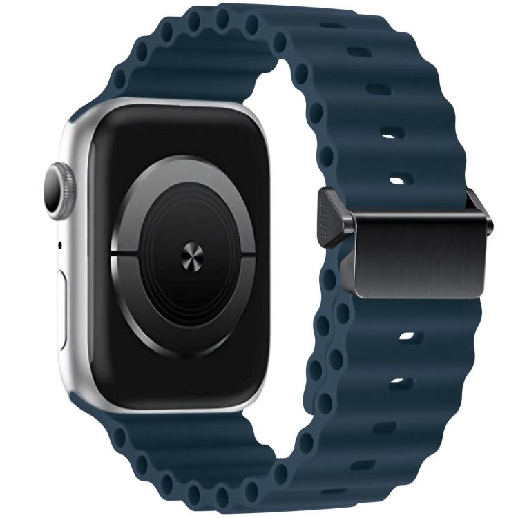 Refurbished Magnetic Buckle Ocean Silicone Watch Band, For Apple Watch 46mm / 49mm / 45mm / 44mm, For Apple Watch 42mm / 41mm / 40mm / 38mm