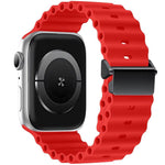 Refurbished Magnetic Buckle Ocean Silicone Watch Band, For Apple Watch 46mm / 49mm / 45mm / 44mm, For Apple Watch 42mm / 41mm / 40mm / 38mm