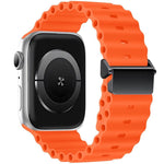 Refurbished Magnetic Buckle Ocean Silicone Watch Band, For Apple Watch 46mm / 49mm / 45mm / 44mm, For Apple Watch 42mm / 41mm / 40mm / 38mm