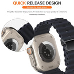 Refurbished Magnetic Buckle Ocean Silicone Watch Band, For Apple Watch 46mm / 49mm / 45mm / 44mm, For Apple Watch 42mm / 41mm / 40mm / 38mm