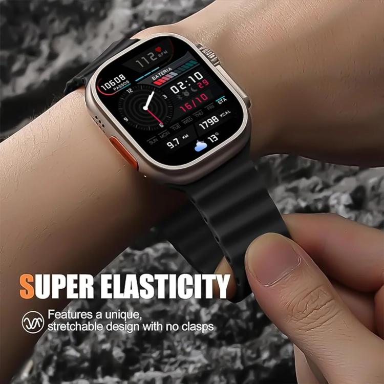 Refurbished Magnetic Buckle Ocean Silicone Watch Band, For Apple Watch 46mm / 49mm / 45mm / 44mm, For Apple Watch 42mm / 41mm / 40mm / 38mm
