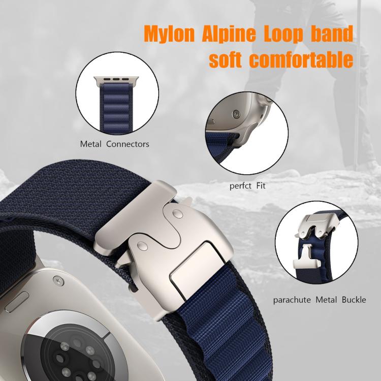 Parachute Buckle High Mountain Nylon Loop Watch Band, For Apple Watch 46mm / 49mm / 45mm / 44mm, For Apple Watch 42mm / 41mm / 40mm / 38mm