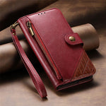 Splicing Zipper Wallet Vegan Leather Phone Case with Strap, For iPhone 17 Pro Max, For iPhone 17 Pro, For iPhone 17, For iPhone Air, For iPhone 16 Pro Max, For iPhone 16 Pro, For iPhone 16 Plus, For iPhone 16