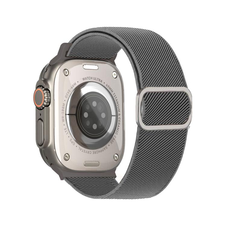 Diagonal Striped D-ring Buckle Nylon Elastic Watch Band, For Apple Watch 46mm / 49mm / 45mm / 44mm, For Apple Watch 42mm / 41mm / 40mm / 38mm