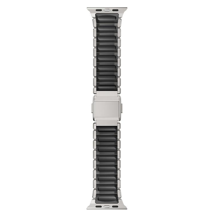 Magnetic Buckle Single-Bead Silicone Stainless Steel Watch Band, For Apple Watch 46mm / 49mm / 45mm / 44mm