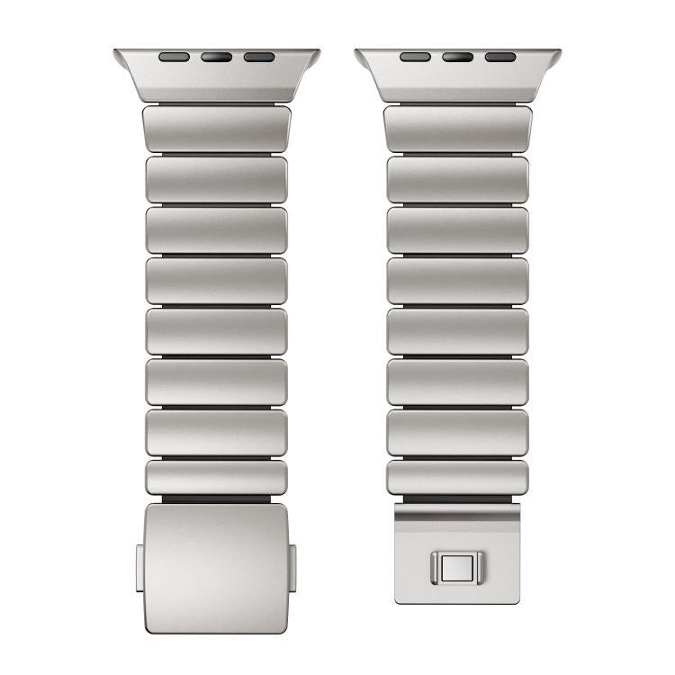 Magnetic Buckle Single-Bead Silicone Stainless Steel Watch Band, For Apple Watch 46mm / 49mm / 45mm / 44mm