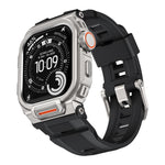 Vibrant Zinc Alloy Cover Integrated Silicone Watch Band, For Apple Watch Series 11 / 10 46mm