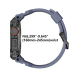 Vibrant Zinc Alloy Cover Integrated Silicone Watch Band, For Apple Watch Series 11 / 10 46mm