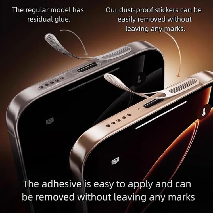 5pcs High-Density Metallic Integrated Speaker Dust Cover, For iPhone 17