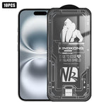 10pcs 3D Large Arc Edge Electroplated Explosion-Proof Scratch-Resistant Full-Screen HD Tempered Glass Film, For iPhone 17 Pro Max, For iPhone 17 Pro, For iPhone 17, For iPhone Air, For iPhone 16 Pro Max, For iPhone 16 Pro, For iPhone 16