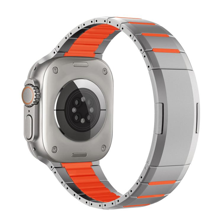 Curved Two-Tone Side-Release Stainless Steel Watch Band, For Apple Watch 49mm / 46mm / 45mm / 44mm, For Apple Watch 42mm / 41mm / 40mm / 38mm