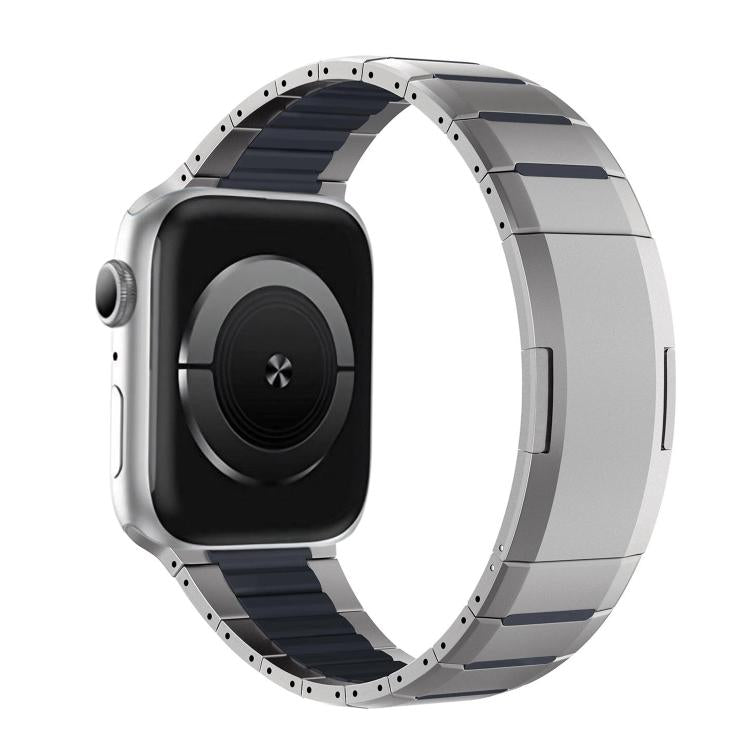 Curved Two-Tone Side-Release Stainless Steel Watch Band, For Apple Watch 49mm / 46mm / 45mm / 44mm, For Apple Watch 42mm / 41mm / 40mm / 38mm