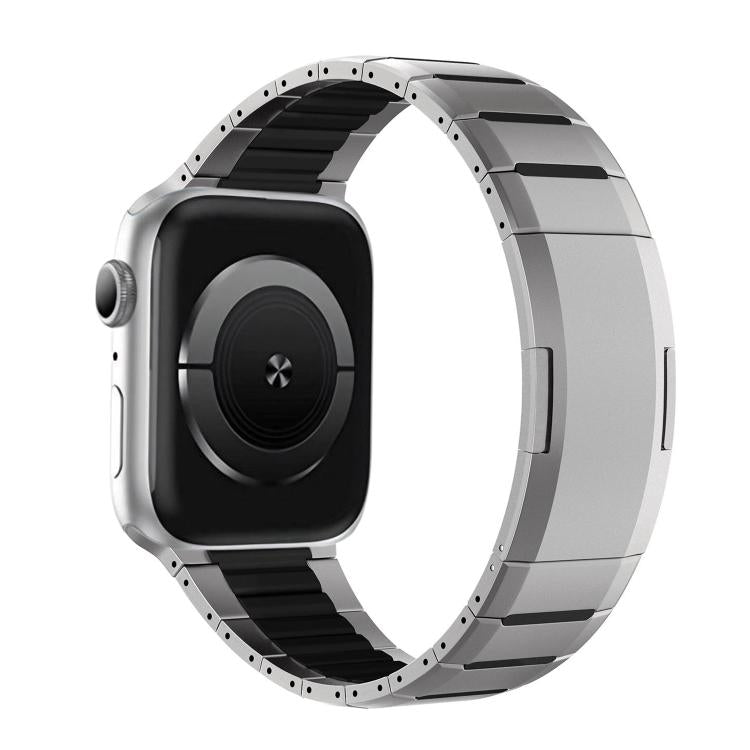 Curved Two-Tone Side-Release Stainless Steel Watch Band, For Apple Watch 49mm / 46mm / 45mm / 44mm, For Apple Watch 42mm / 41mm / 40mm / 38mm