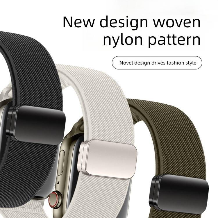 Double Magnetic Buckle Elastic Nylon Watch Band, For Apple Watch 49mm / 46mm / 45mm / 44mm, For Apple Watch 42mm / 41mm / 40mm / 38mm