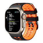 Double Holes Two Color Tire Texture Silicone Watch Band, For Apple Watch 49mm / 46mm / 45mm / 44mm