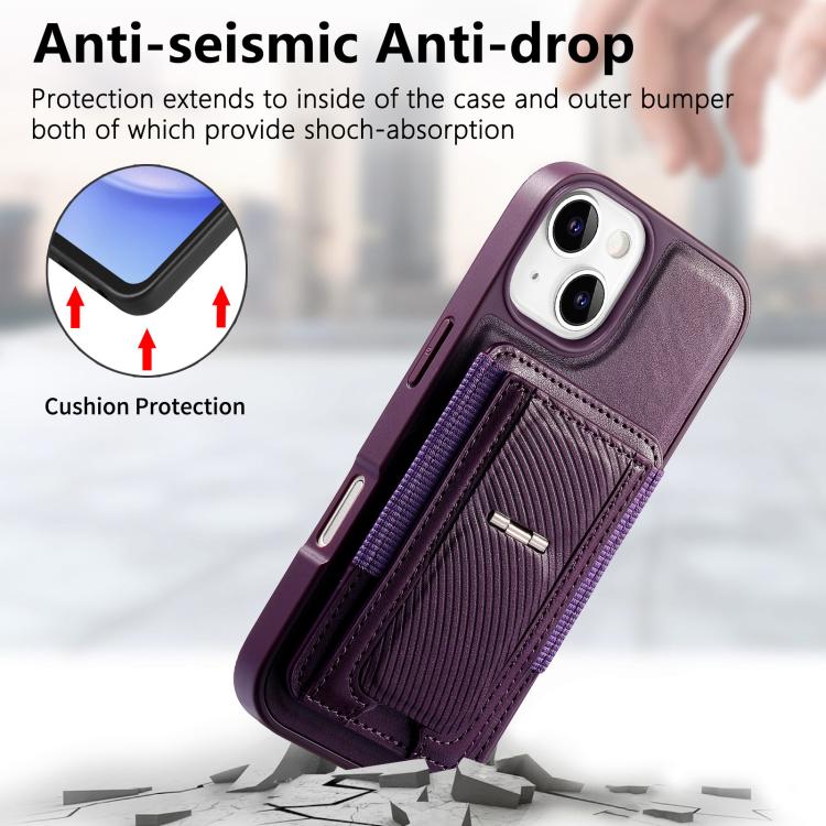CaseNeo Fold Holder Retro Elastic Card Bag Magnetic Back Phone Case, For iPhone 15, For iPhone 14 / 13, For iPhone 14 Pro, For iPhone 14 Pro Max, For iPhone 13 Pro Max, For iPhone 13 Pro