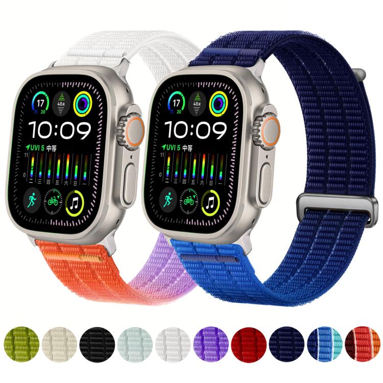 Double-Link Cloud-Feel Breathable Nylon Loop Metal Head Watch Band, For Apple Watch 46mm / 49mm / 45mm / 44mm, For Apple Watch 42mm / 41mm / 40mm / 38mm