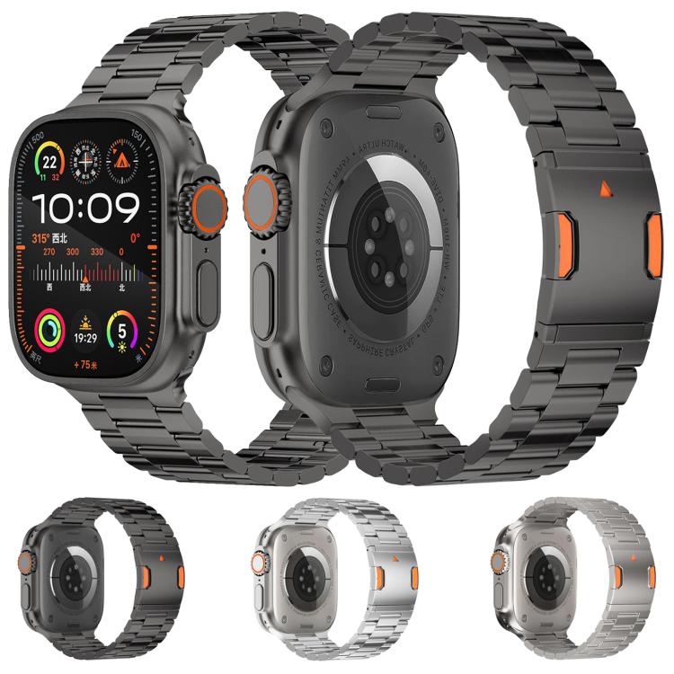 Titanium Alloy watchband Three Beads Magnetic Clasp For Apple Watch 46mm / 49mm / 45mm / 44mm, For Apple Watch 42mm / 41mm / 40mm / 38mm