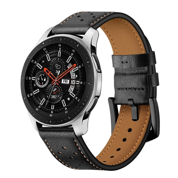 For Samsung Galaxy Watch Active 20mm PU Leather Eyelet Watch Band, SYA00477801EH, SYA00477801F, SYA00477801A, SYA00477801B, SYA00477801C, SYA00477801D