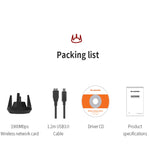 Comfast CF-958AC High Power PA Wifi Adapter 1900Mbps Gigabit E-Sports Network Card 2.4Ghz+5.8Ghz USB 3.0 PC Lan Dongle Receiver