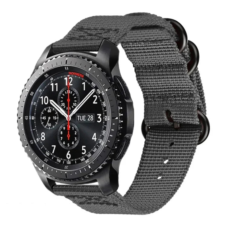 For Samsung Galaxy Watch Active 20mm S3 Nylon Three-ring Strap, For Samsung Galaxy Watch Active 2 20mm / Gear S3
