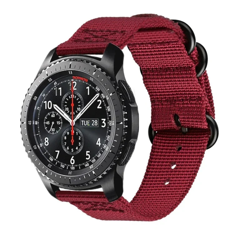 For Samsung Galaxy Watch Active 20mm S3 Nylon Three-ring Strap, For Samsung Galaxy Watch Active 2 20mm / Gear S3