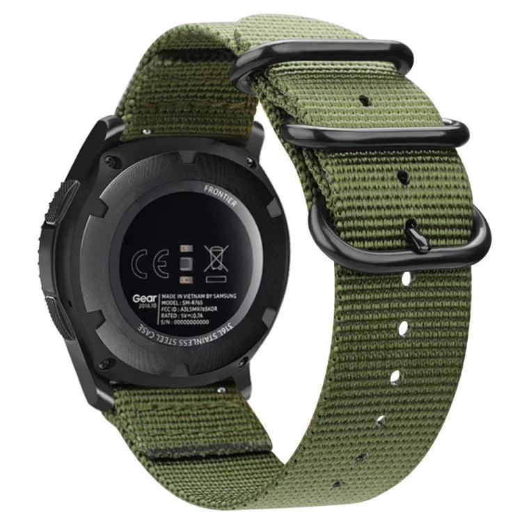 For Samsung Galaxy Watch Active 18mm S3 Nylon Three-ring Strap, For Samsung Galaxy Watch Active 2 18mm / Gear S3