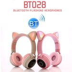 Cute Cat Ear Bluetooth 5.0 Headphones Foldable On-Ear Stereo Wireless Headset Headphone with Mic / LED Light / FM Radio / TF Card, SYA00833501F, SYA00833501A, SYA00833501B, SYA00833501C, SYA00833501D, SYA00833501E