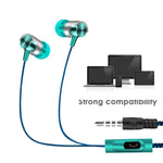 Metal Wired Earphone Super Bass Sound Headphones In-Ear Sport Headset with Mic for Xiaomi Samsung Huawei