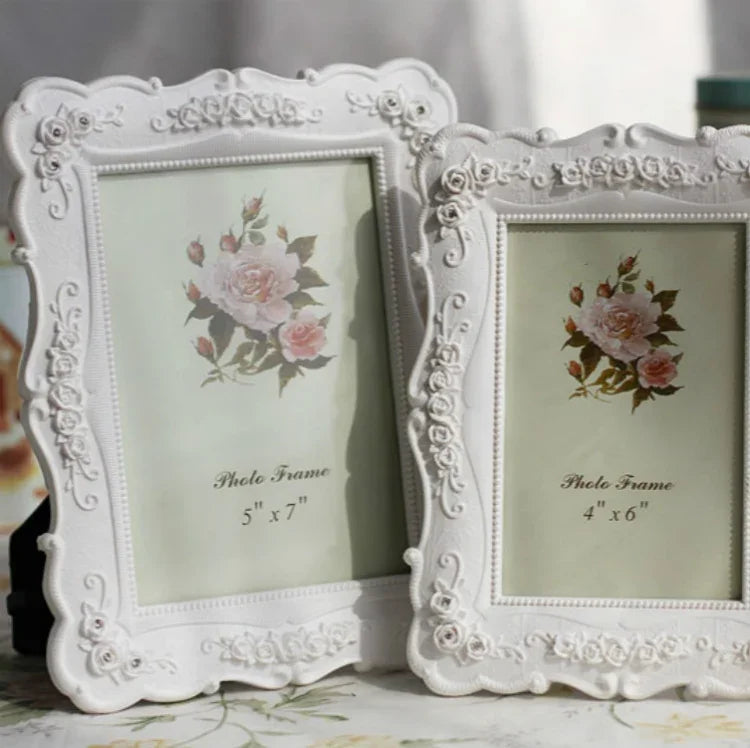 Home Decoration Pastoral Style  Rose Carved Picture Frame Decoration, Carved Picture Frame