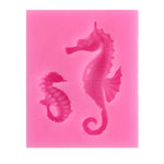 2 PCS Hippocampus DIY Modeling Mold Fondant Silicone Cake Chocolate Mold Baking Tool, Hippocampus Shape(Pink), Hippocampus Shape(Gray)