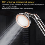 Universal Pressurized One-touch Water Stop Hand Shower Head, White Color Gold
