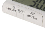 LCD Digital Thermometer Hygrometer Moisture Meter and Wired Temperature with External Sensor White, LCD Digital Thermometer