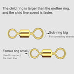 100 PCS Fishing Tackle Supplies Zimu Swivel Gold-plated Swivel Fishing Accessories, Length 1.1cm, Length 1.0cm, Length 0.9cm, Length 0.8cm