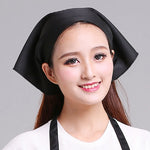 Waiter Men and Women Kitchen Work Turban Hat Triangle Scarf Chef Hat, Adjustable