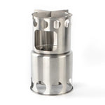 Outdoor Stainless Steel Windproof Stove Portable Camping Roast Stove Set, Wood Stove, Stove Set+Wood Stove