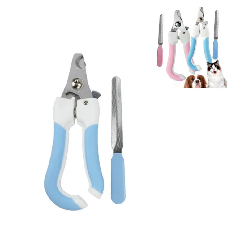 Two-piece Pet Toe Stainless Steel Cat and Dog Nail Clipper Filee, S, L