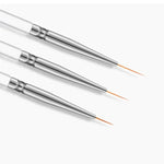 3 PCS Nail Art Brush Crystal Acrylic Thin Liner Drawing Pen Painting Stripes Flower Manicure Tools