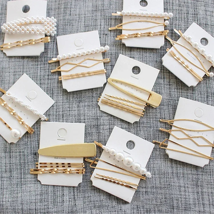 Fashion Jewelry Hairpins Clips Plated Women Pearl Hair Clips Bridal Headdress