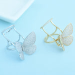 Fashion Adjustable Butterfly Shape Ring with Diamond Women Jewelry, 7, 8, 9