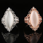 Women Vintage Ethnic Style Waterdrops Opal Oval Ring, 6, 8, 9
